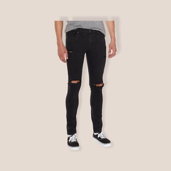 The People Vs. 1990 Destroyed Jeans Black Sz 32 NWT - Picture 1 of 11